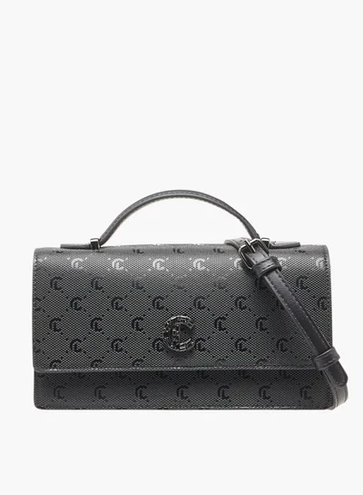 لو كونفورت Women Monogram Detail Crossbody Bag with Detachable Strap and Magnetic Closure