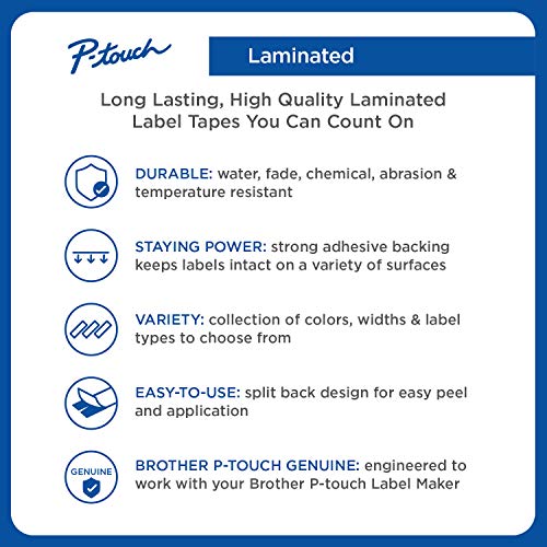 Brother Genuine P-touch TZE-FA3 Tape, 1/2" (0.47") Wide Fabric Iron-On Tape, Navy Blue on White, Can be Ironed onto Virtually Any Cotton Item, 0.47" x 9.8' (12mm x 3M), Single-Pack, TZEFA3 - Image 3