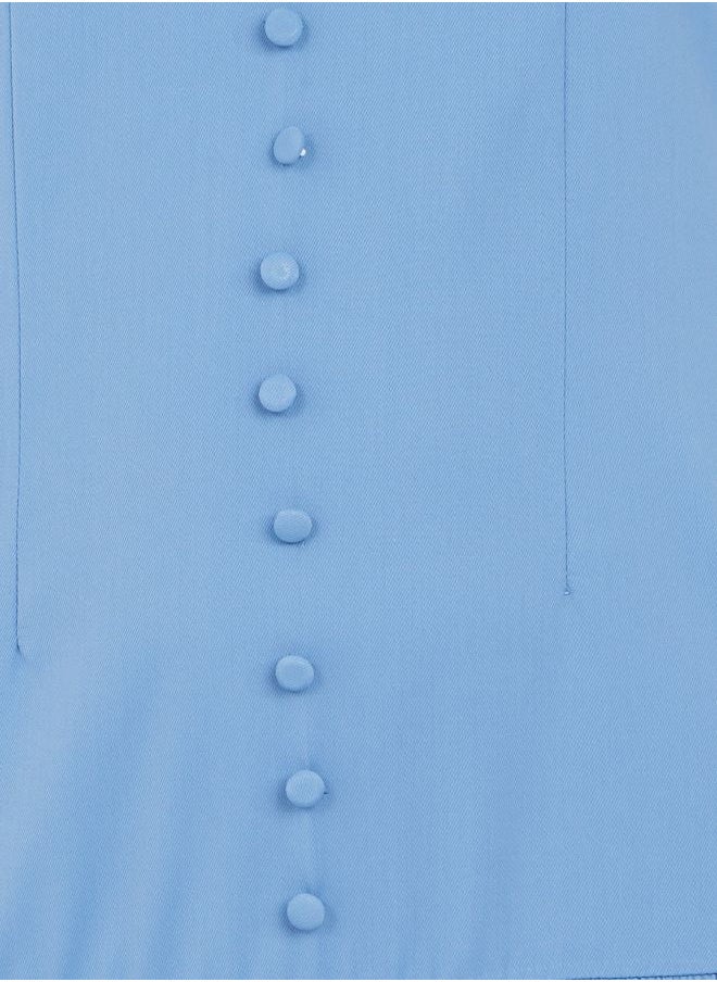 Styli - V Neck Button Detail Tiered Maxi Dress - Image 1