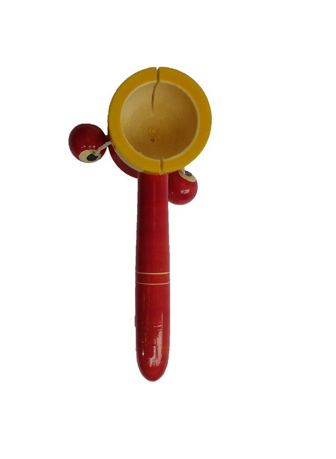 نيو تي لعبة خشخيشة خشبية صديقة للبيئة من Neotea Co Jhunjhuna Damru بصوت متوسط للأطفال الرضع، عبوة من قطعة واحدة - Image 4