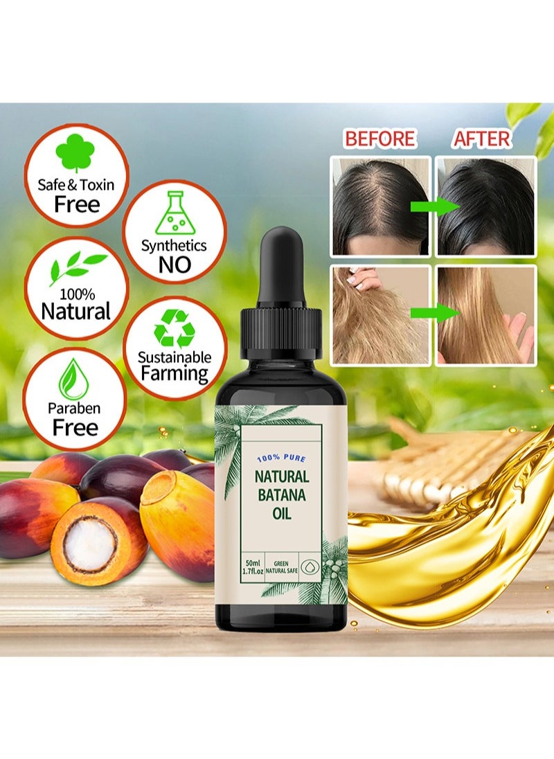 BabboSow - Batana Oil for Hair Growth, 50ML 100% Pure Natural Batana Oil to Prevent Hair Loss, Eliminates Split Ends Promote Hair Wellness, Enhances Hair and Skin Radiance for Men and Women - Image 1