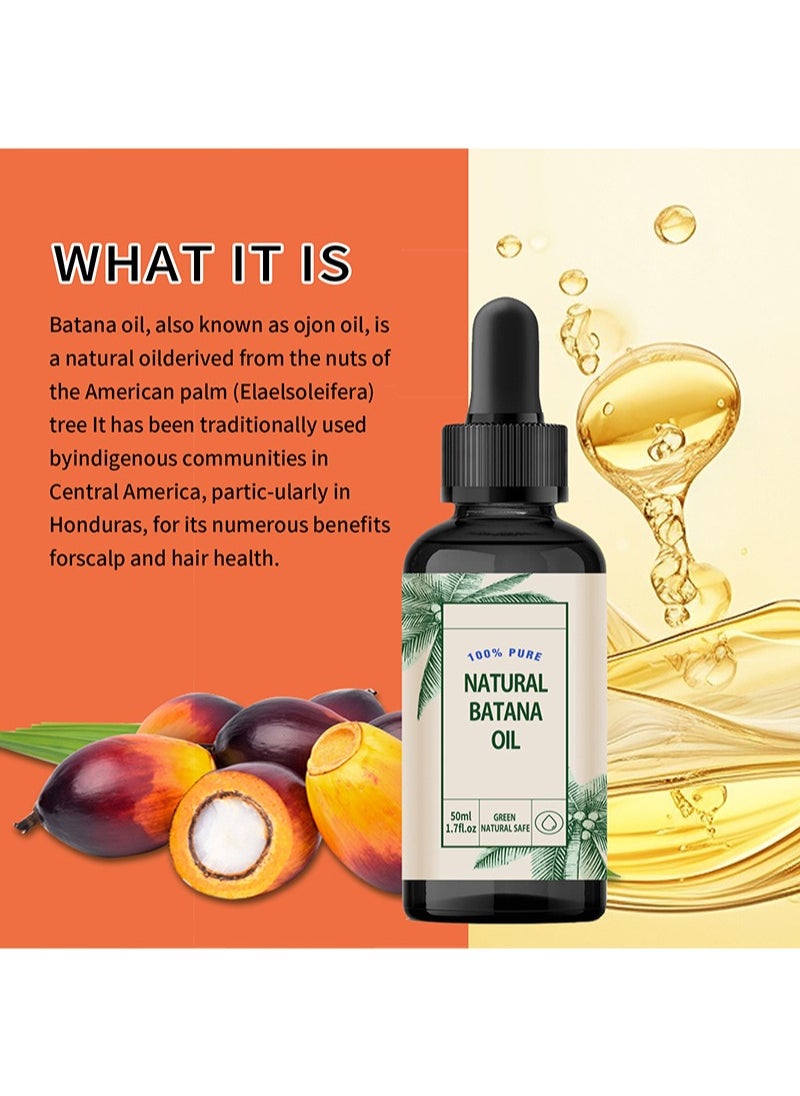 BabboSow - Batana Oil for Hair Growth, 50ML 100% Pure Natural Batana Oil to Prevent Hair Loss, Eliminates Split Ends Promote Hair Wellness, Enhances Hair and Skin Radiance for Men and Women - Image 1