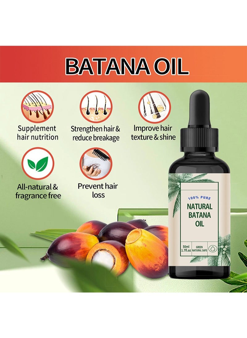 BabboSow - Batana Oil for Hair Growth, 50ML 100% Pure Natural Batana Oil to Prevent Hair Loss, Eliminates Split Ends Promote Hair Wellness, Enhances Hair and Skin Radiance for Men and Women - Image 1