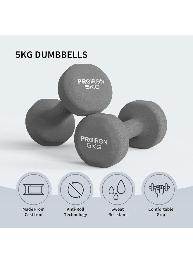 PROIRON Neoprene Dumbbells Set Weights Exercise & Fitness Dumbbells (2kg 3kg 5kg dumbbell sets with Dumbbell Rack) - Image 2