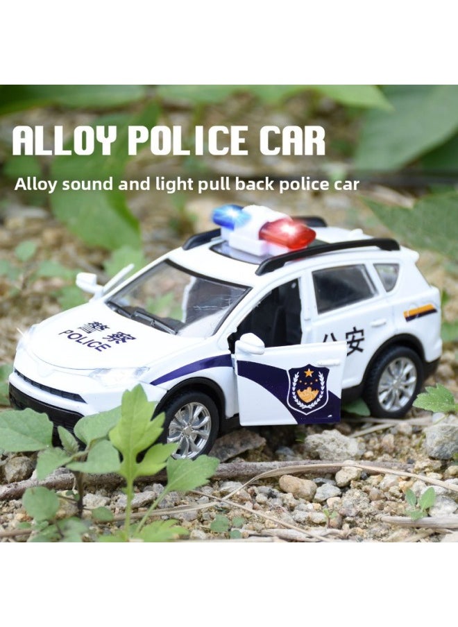 Generic Alloy Car Model Simulation Police Car Children's Toy Car Double Door Sound Light Pull-back Car Children's Toy-Color:4 Open Door Fire Truck [front Alloy]]  - Image 3