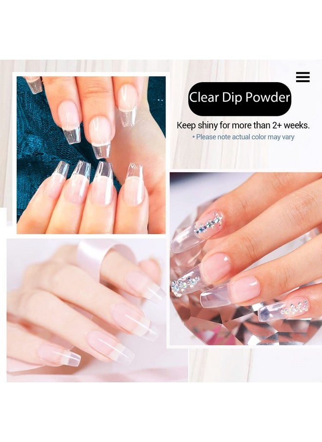 AZUREBEAUTY AZUREBEAUTY Dip Powder Clear Color 2Oz/56g, Basic Transparent Acrylic Dipping Powder Crystal French Nail Art Starter Manicure Salon DIY at Home, Odor-Free, Long-Lasting, No Nail Lamp Needed  - Image 2