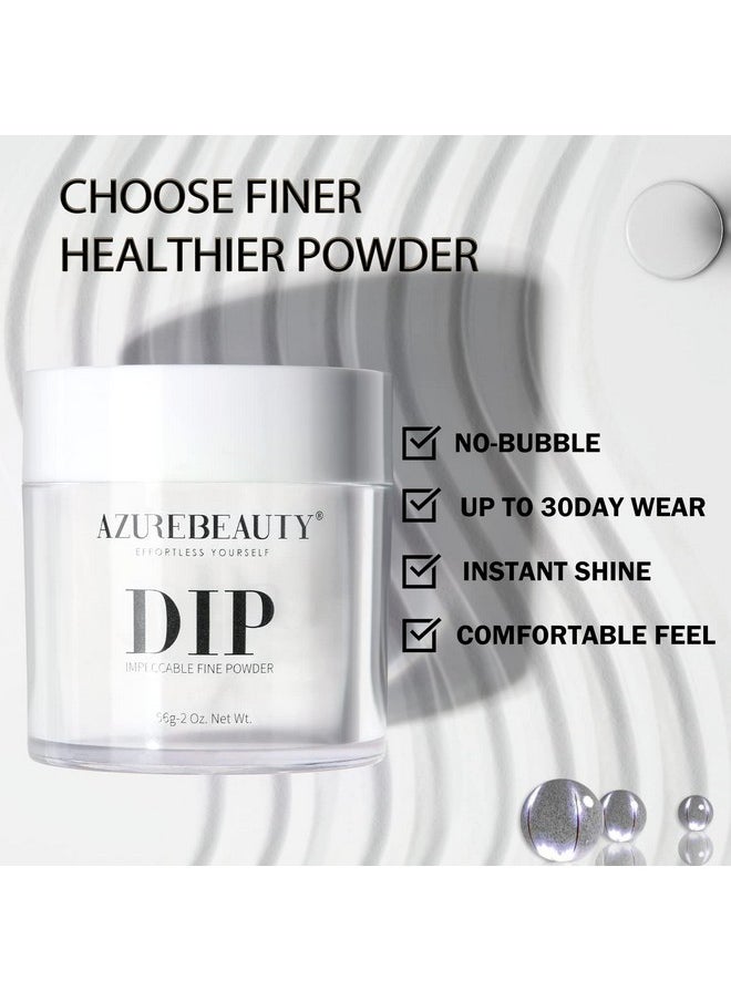 AZUREBEAUTY AZUREBEAUTY Dip Powder Clear Color 2Oz/56g, Basic Transparent Acrylic Dipping Powder Crystal French Nail Art Starter Manicure Salon DIY at Home, Odor-Free, Long-Lasting, No Nail Lamp Needed  - Image 5