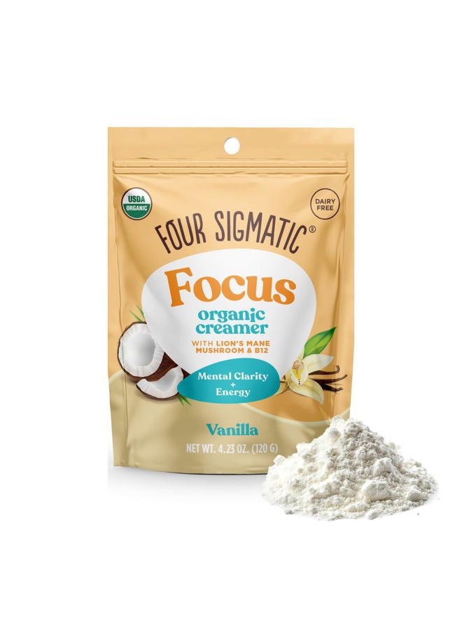 Think Vanilla Coconut Coffee Creamer, Organic Dairy Free Coffee Cream with Lion's Mane and L-Theanine, Vanilla, 4.23 Oz