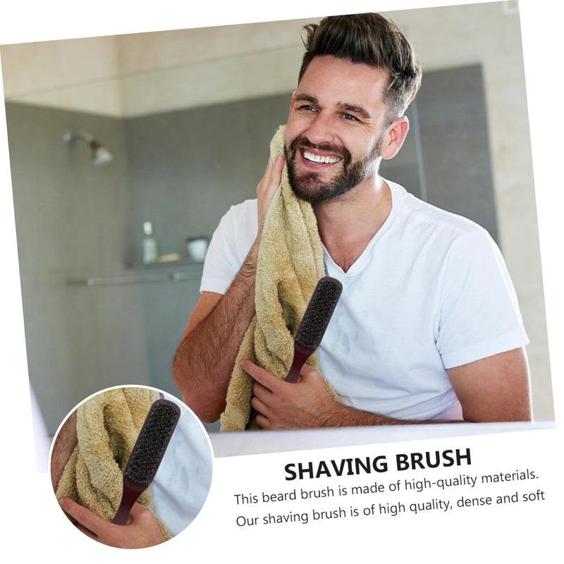 فرشاة لحية خشبية للرجال بمقبض مريح، أداة تجميل محمولة للسفر - Image 3