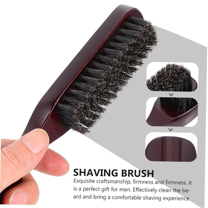 فرشاة لحية خشبية للرجال بمقبض مريح، أداة تجميل محمولة للسفر - Image 4