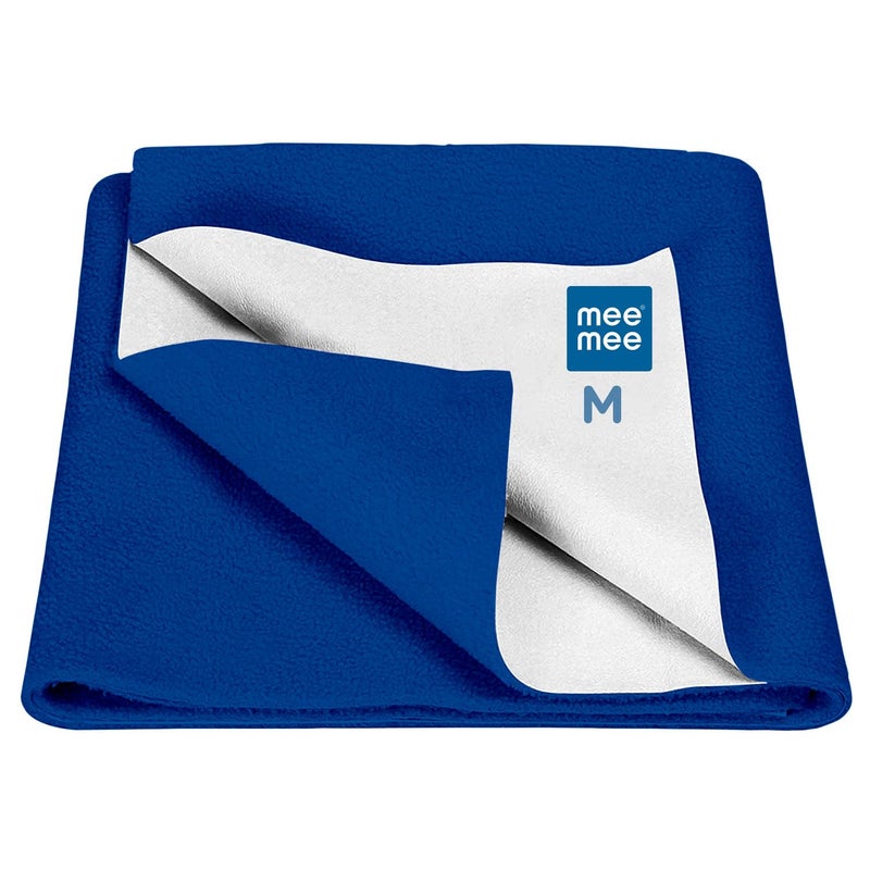 mee mee Mee Mee Reusable Water Proof Cotton Bed Protector Sheet/Extra Absorbent Mat/Dry Sheets/Urine Sheet/Dry Mat (70CmX100Cm) (Medium, Cyan Blue) - Image 1