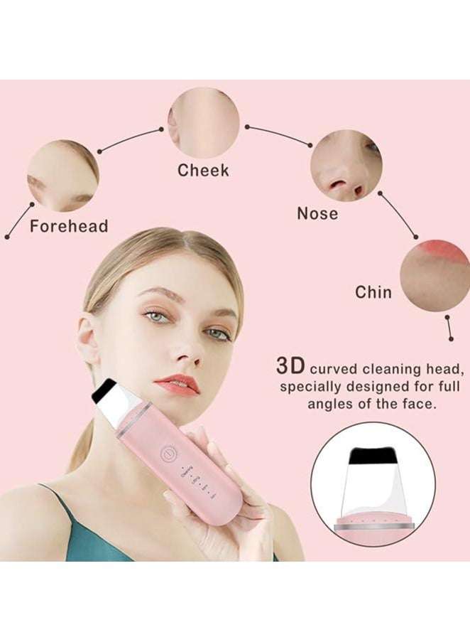 Generic Ultrasonic Skin Scrubber, Electric Face Spatula Skin Care Tool with 4 Modes, Blackhead Removal Pores Cleaner Facial Scrubber Spatula, Pink - Image 3