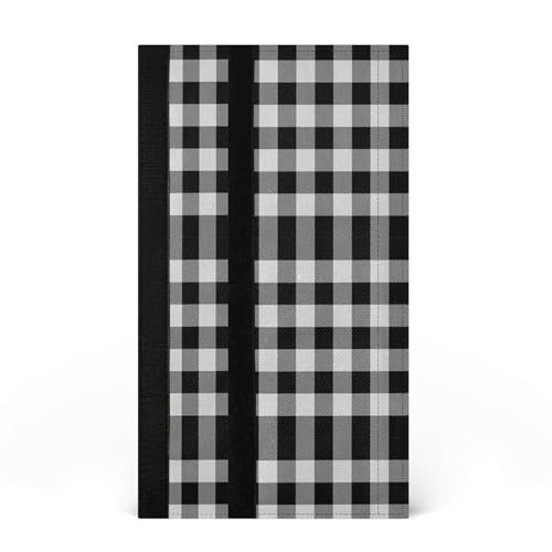 Eionryn Black White Buffalo Check Refrigerator Door Handle Covers Farmhouse Tartan Kitchen Appliances Gloves for Microwave Dishwasher Fridge Door Cloth Protector 2pcs - Image 1