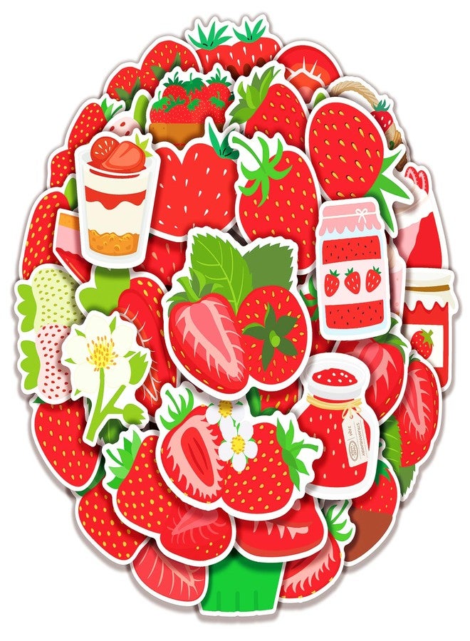 Cleverplay 100 Pack Strawberry Stickers, Strawberry Shortcake Party Favors, Birthday Decorations - Image 1