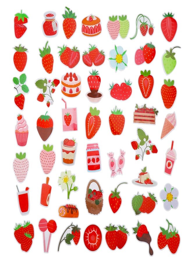 Cleverplay 100 Pack Strawberry Stickers, Strawberry Shortcake Party Favors, Birthday Decorations - Image 2
