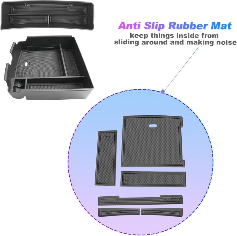 SXCY 2PCS Center Console Organizer for 2025-2026 Kia Carnival - Front Tray & Armrest Organizer - Image 4