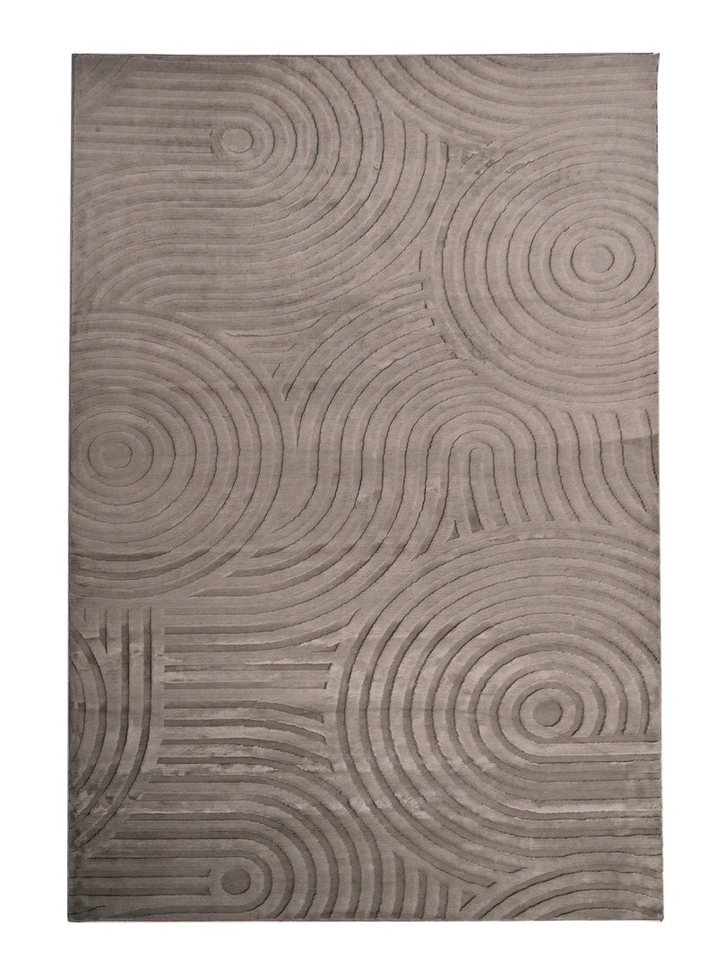 Home auraa Carpet Rug Felt & Canvas Backing – Size 160 x 230 cm – 5.25x7.55 ft | Spiral Carved Rabbit Fur Design - Grey Color | Ideal Carpet for Living Room, Bedroom, Office, Hallway or Balcony - Image 3