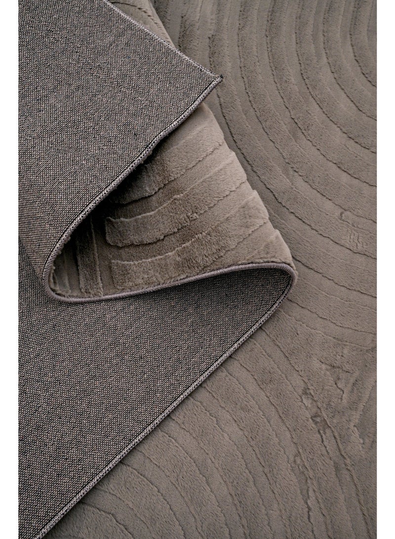 Home auraa Carpet Rug Felt & Canvas Backing – Size 160 x 230 cm – 5.25x7.55 ft | Spiral Carved Rabbit Fur Design - Grey Color | Ideal Carpet for Living Room, Bedroom, Office, Hallway or Balcony - Image 5