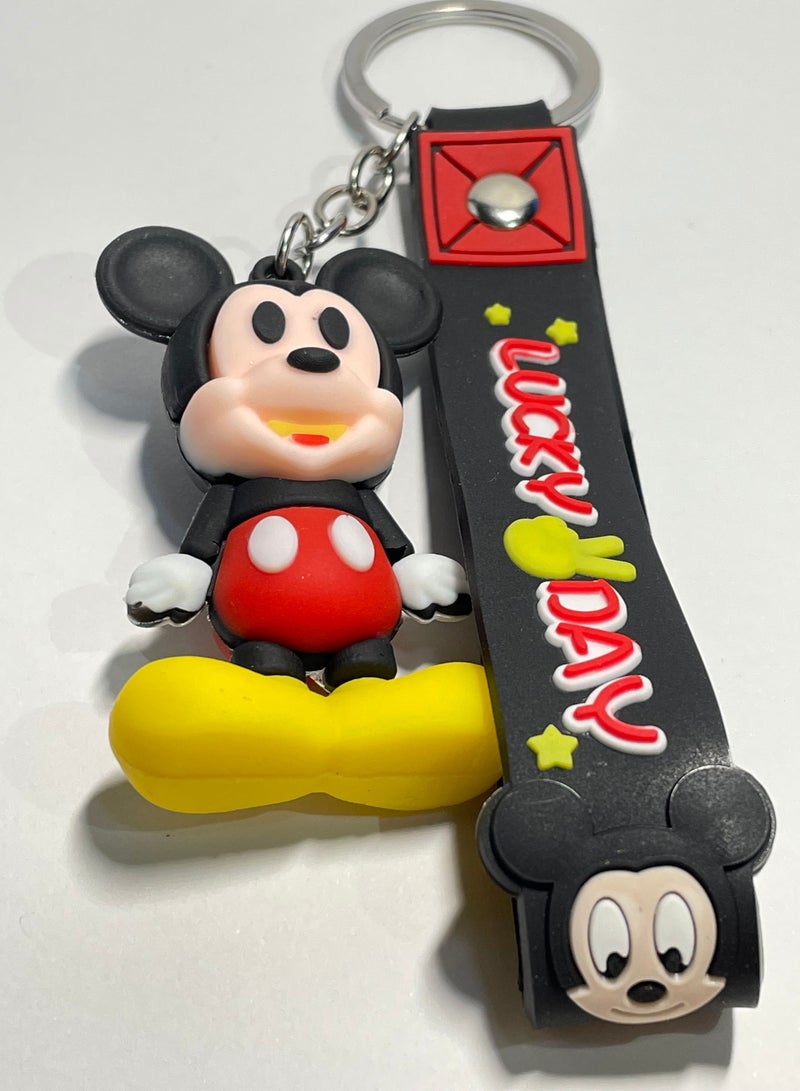 Generic Distinguished Cartoon Keychain Cute Accessory Disney Anime Mickey Mouse Keychain With Ribbon Fits Car Purse Bag Cute Creative Gift  - Image 2