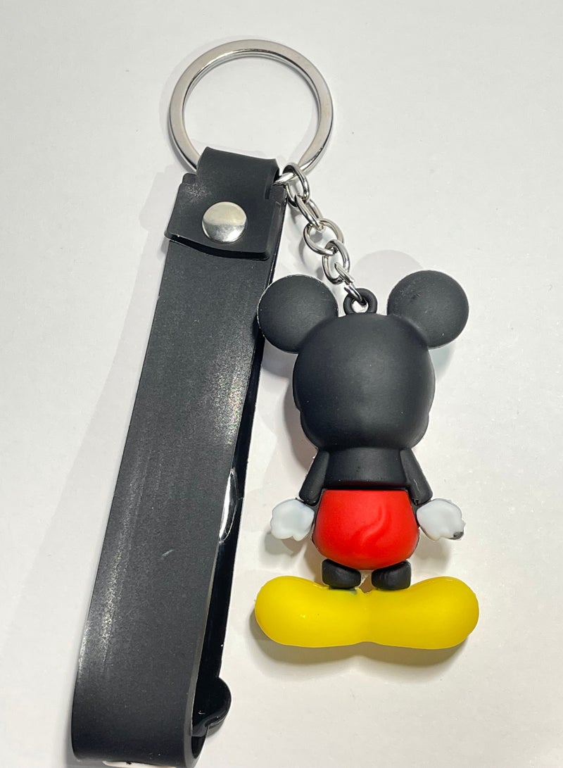 Generic Distinguished Cartoon Keychain Cute Accessory Disney Anime Mickey Mouse Keychain With Ribbon Fits Car Purse Bag Cute Creative Gift  - Image 3