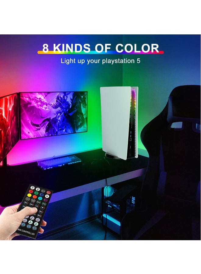 PS5 Slim Console Decorative Lights Seven Colors Colorful Luminous Atmosphere Marquee Ring Bar Remote Control Gaming Accessories  - Image 5