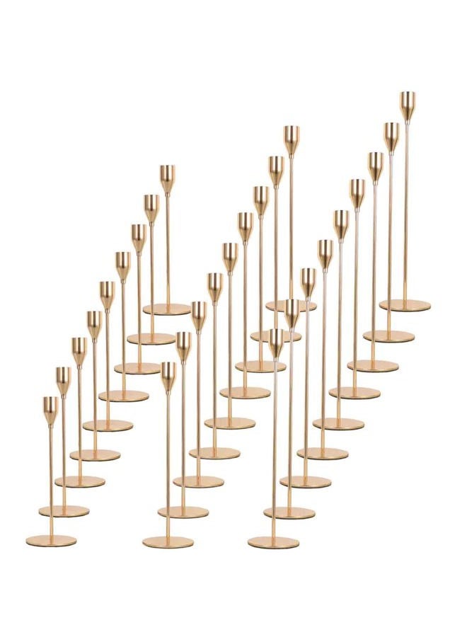 PWDAN Candlestick Holders Taper Candle Holders, Set of 27 Gold Candle Stick Holders Tall Candle Holder Vintage Candelabra Candle Stand for Valentine's Day Wedding Table Centerpiece Dining Party Decoration - Image 1