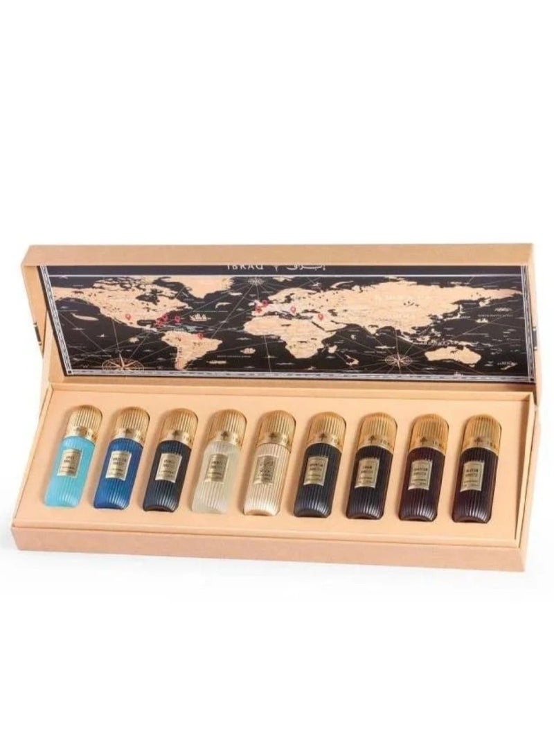 ابراق مجموعة عطور ميني توباكو – 9 قطع أو دو برفان من إبراهيم القرشي – 20 مل لكل عبوة - Image 2