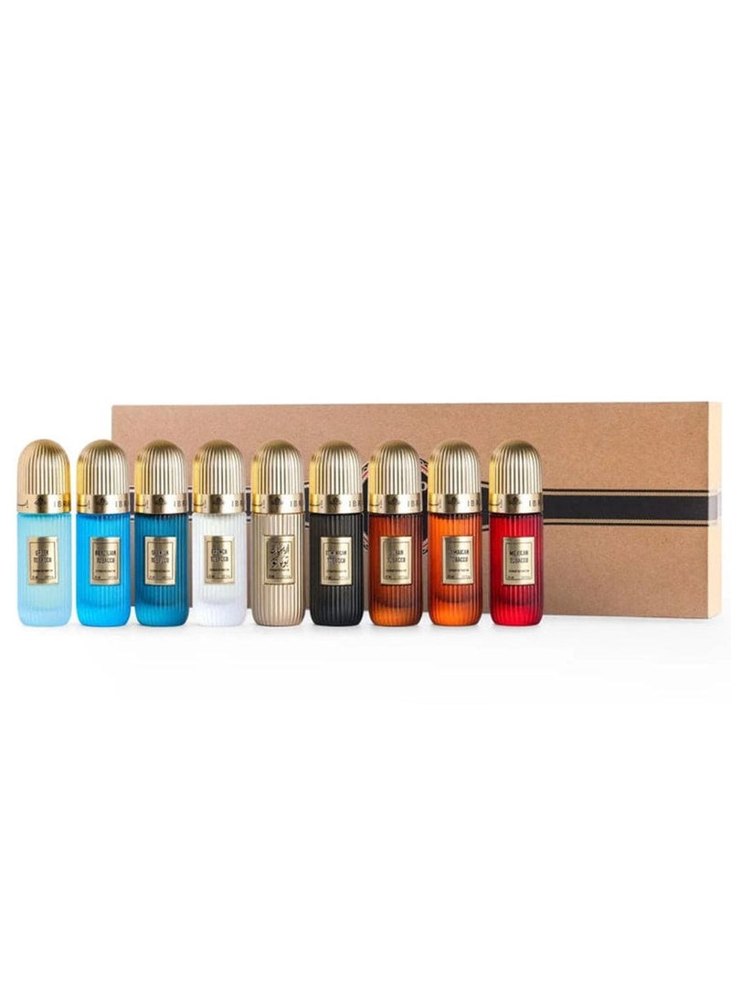 ابراق مجموعة عطور ميني توباكو – 9 قطع أو دو برفان من إبراهيم القرشي – 20 مل لكل عبوة - Image 3
