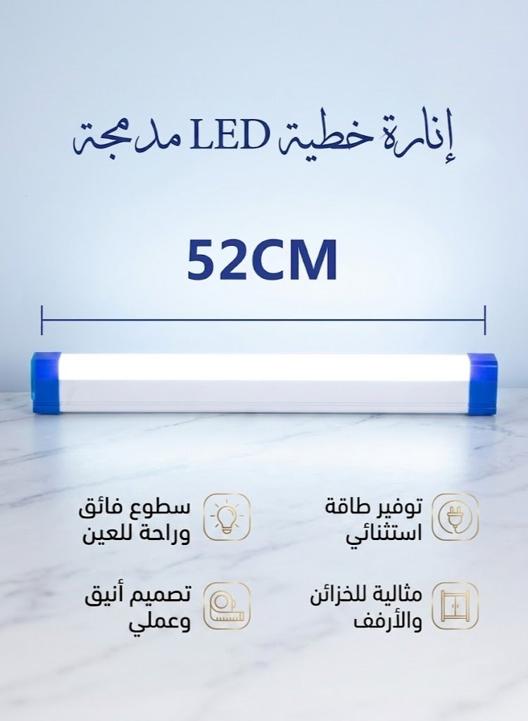 Portable Magnetic LED Tube Light USB T550 (52cm) - Rechargeable Wireless Light Strip for Under Cabinet Use for Camping, Wardrobe, Kitchen, and Home Power Outages. - Image 2