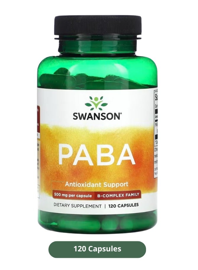 Swanson PABA 500 mg 120 Capsules - Image 1