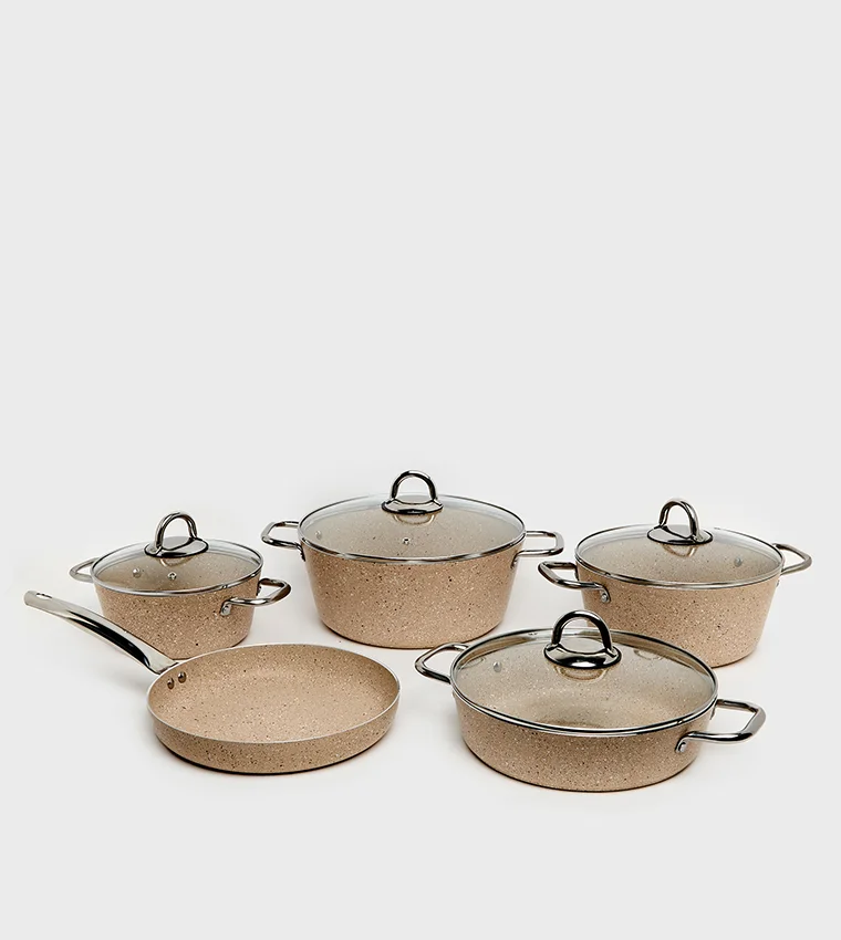 سور لا تابل Granite Cookware Set 9pcs Cappuccino