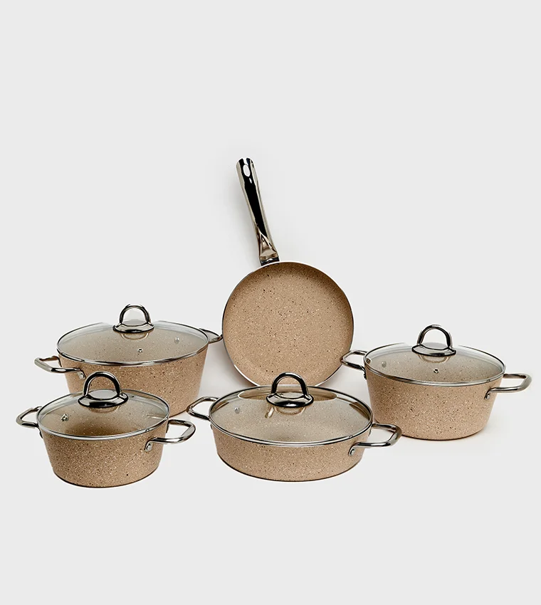 سور لا تابل Granite Cookware Set 9pcs Cappuccino