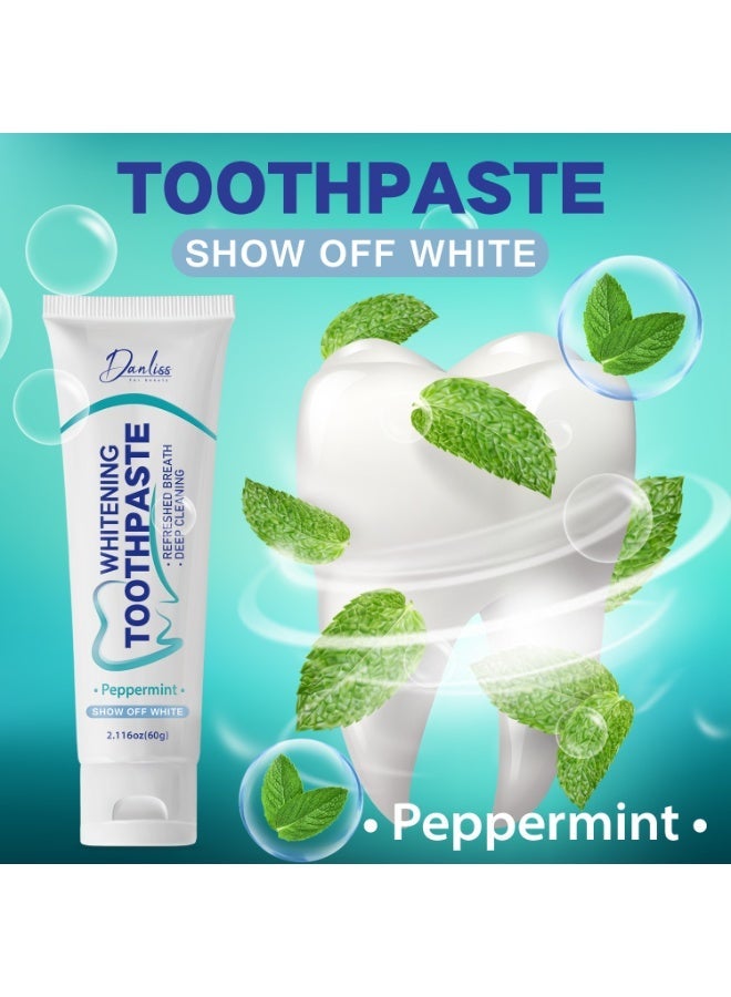 danliss Whitening Toothpaste with Peppermint for Coffee & Wine Lovers, Deep Cleaning & Refreshed Breath,  60g - Image 5