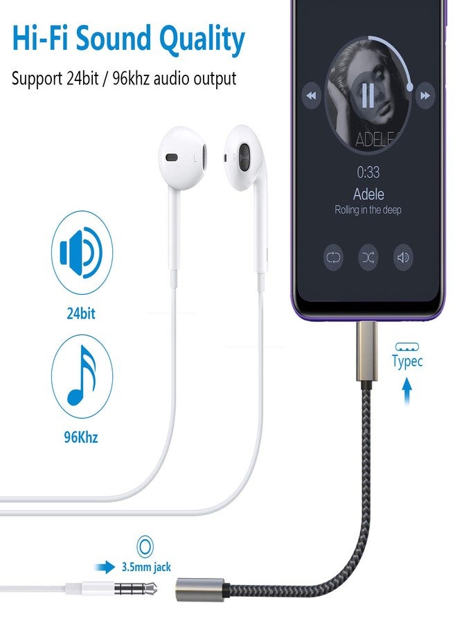 MORELECS USB C to 3.5mm Audio Adapter Aux to USB C - USB Type C to 3.5mm Female Headphone Jack Adapter Compatible with iPhone 15 Plus/15 Pro Max, Galaxy S24 S23 S22 S21, Pixel, MacBook - Image 2
