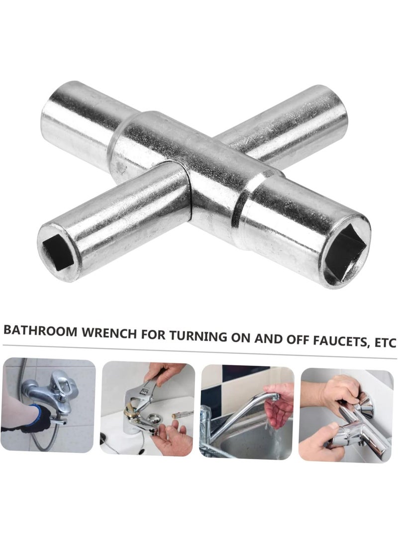 GGOOT 1pc 4 in 1 Wrench Tube Wrench Multiple Jobs Wrench Hardware Wrench Multi- Wrench Bathroom Faucet Wrench Repair Wrench Tool Hand 40cr Steel The Cross Wrenches  - Image 1