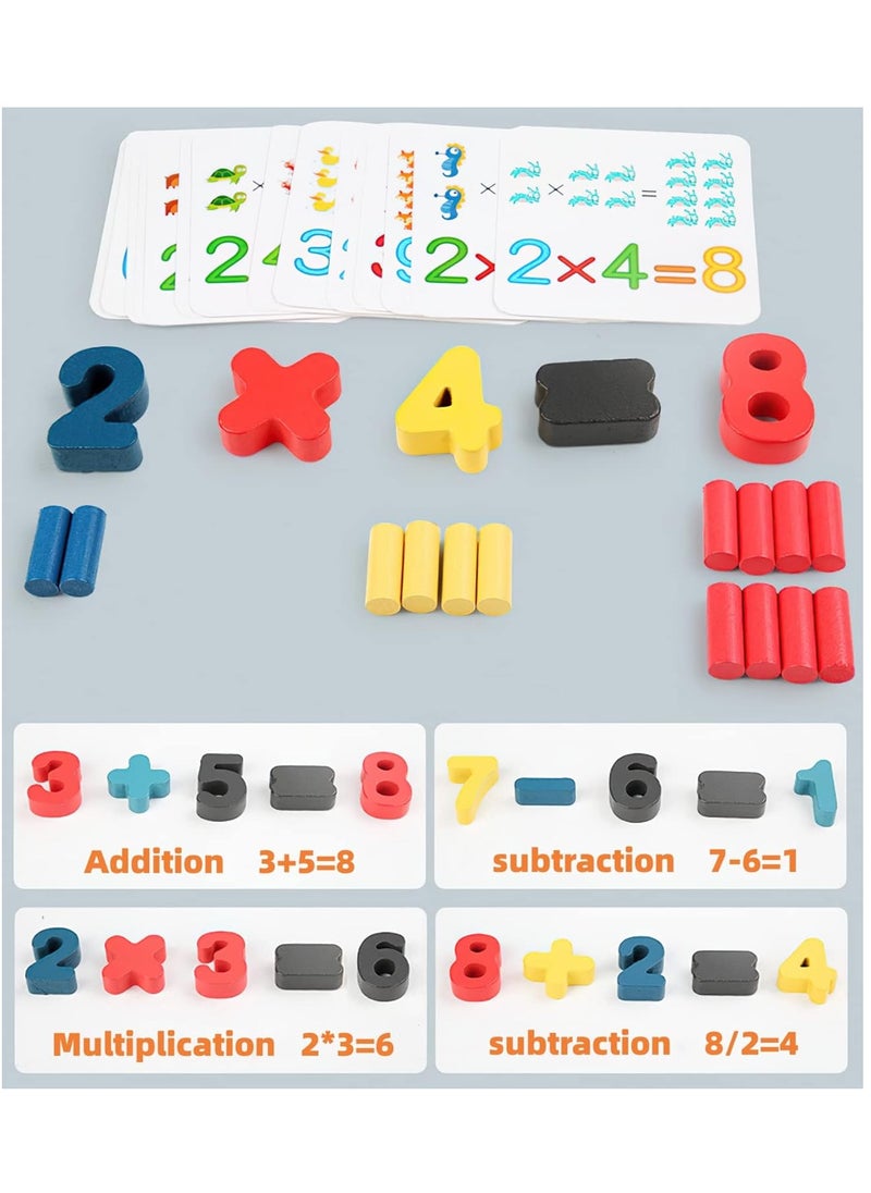 MIKNEKE Montessori Number Counting Peg Board Beads Game, Wooden Math Manipulative Materials for Preschool, Number Montessori Learning Toy for Toddlers & Kindergarteners (Beads Board)  - Image 3