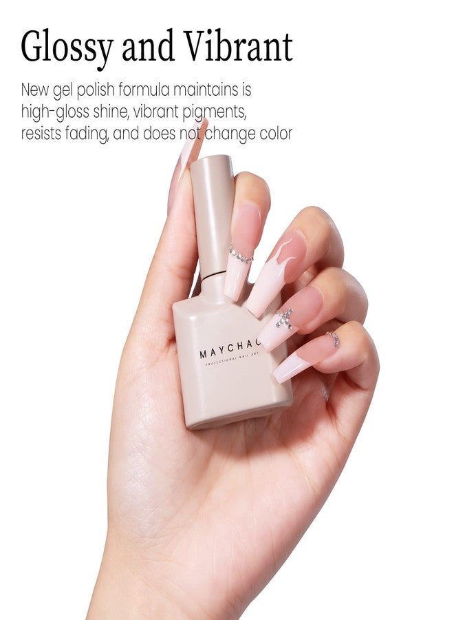 MAYCHAO مناكير جل باللون الوردي الفاتح 15 مل من MAYCHAO 1 قطعة من مناكير جل الخوخ الوردي قابل للإزالة طلاء أظافر UV LED فن الأظافر للمبتدئين صالون المانيكير DIY في المنزل، 0.5 أونصة - Image 3