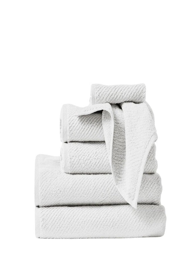 Coyuchi Air Weight Organic Wash Cloth, 6 Piece Set, Alpine White - Image 1