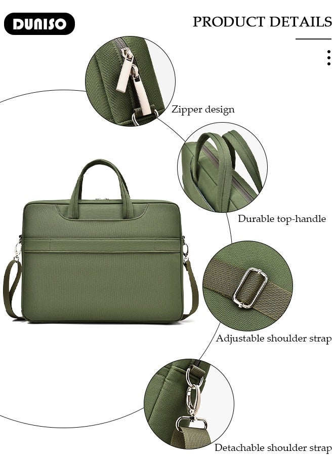 DUNISO 15.6 Inch Laptop Bag,360° Protective Waterproof Computer Shoulder Bag,Laptop Bag with Shoulder Strap and Handle, Lightweight Messenger Bag for Men Women Travel Business Office  - Image 2
