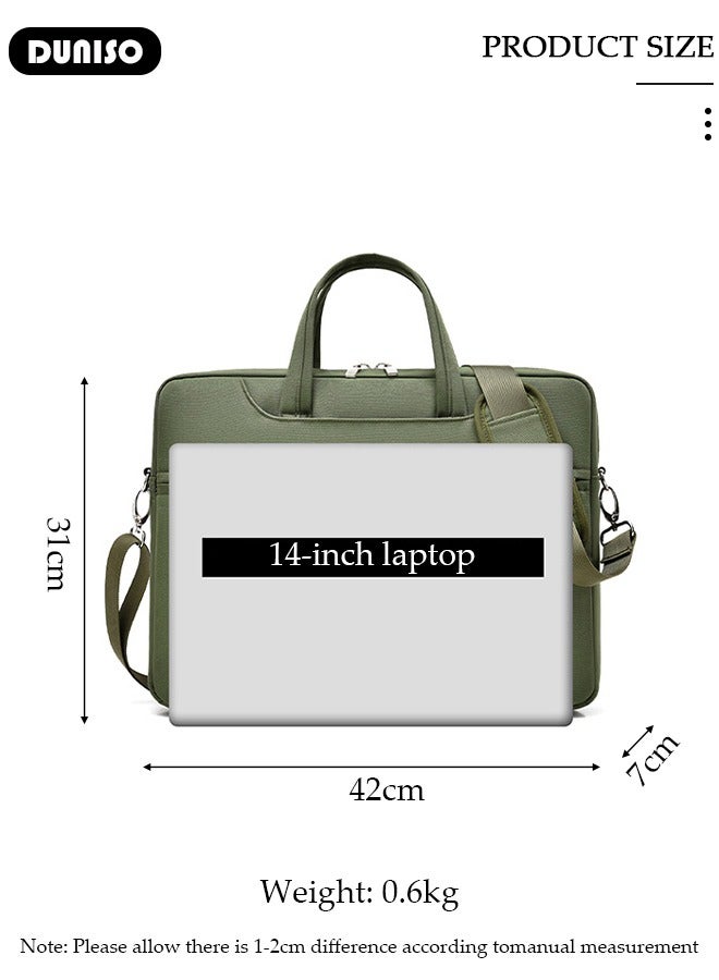 DUNISO 15.6 Inch Laptop Bag,360° Protective Waterproof Computer Shoulder Bag,Laptop Bag with Shoulder Strap and Handle, Lightweight Messenger Bag for Men Women Travel Business Office  - Image 4