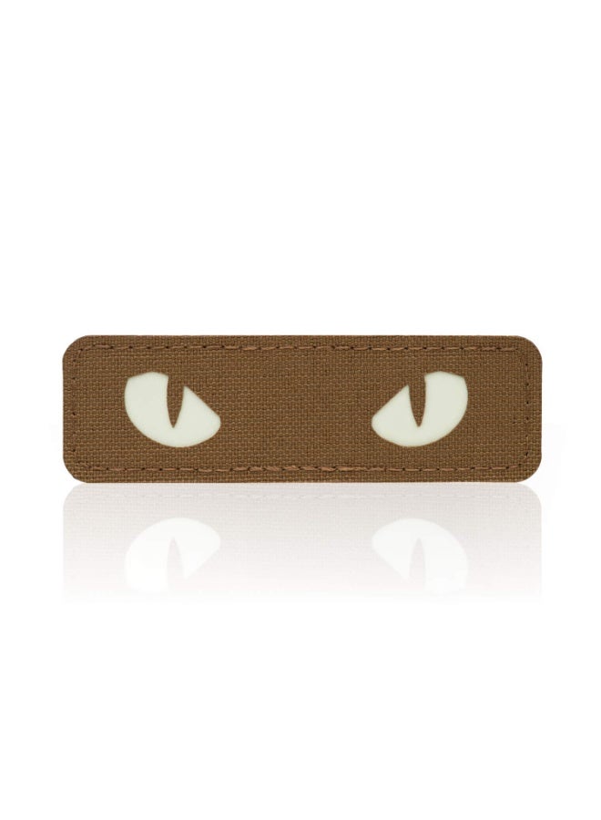 M-TAC Cat Eyes Glow in the Dark Morale Patch, Coyote Tactical Hook Fastener - Image 1