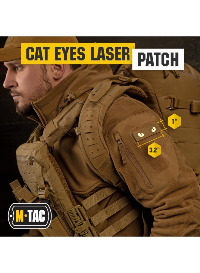 M-TAC Cat Eyes Glow in the Dark Morale Patch, Coyote Tactical Hook Fastener - Image 3