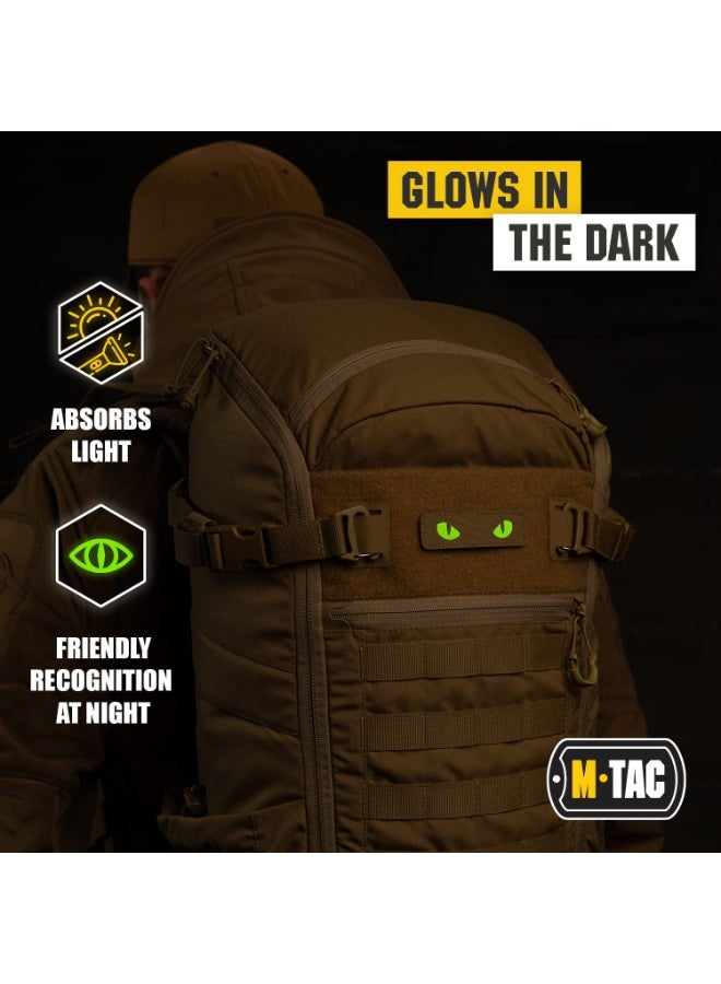 M-TAC Cat Eyes Glow in the Dark Morale Patch, Coyote Tactical Hook Fastener - Image 5