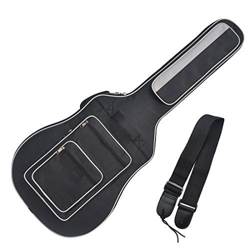 Tosnail 41 Inch Full Size Padded Acoustic Guitar Gig Bag with Backpack Shoulder Strap, 2 Carry Handle & 5 Pockets - Bonus Guitar Strap - Image 1