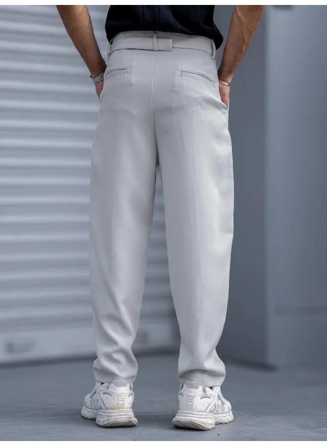 Maniac  Maniac Mens Solid Light Grey Woven Fabric Trouser for Men | Best Price UAE