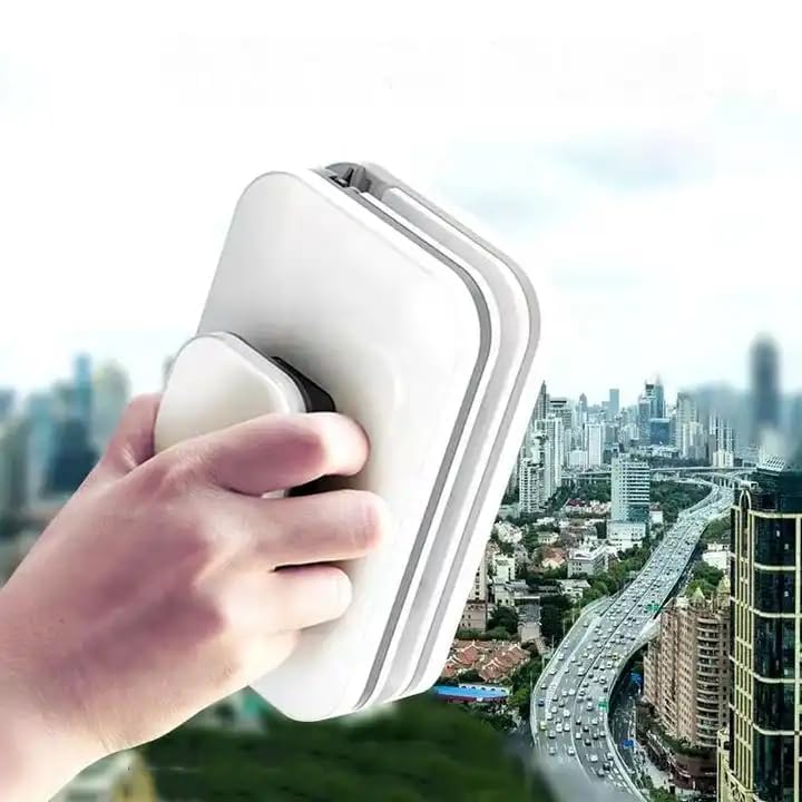 MEETDIP Magnetic Window Glass Cleaner Doublefaced Glass Cleaner DoubleSide Glazed Two Sided Wiper with 2 Extra Cleaning Cotton Squeegee Washing Equipment Household Magnet 1psMulticolour - Image 1