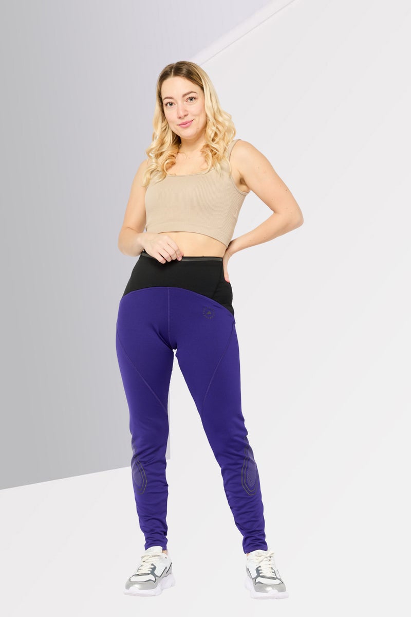 Adidas by Stella McCartney Women Sportswear Fit Running Leggings, Purple - Image 2