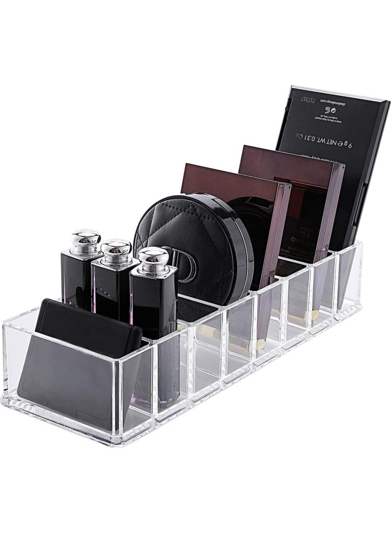 Soofam Clear Acrylic Compact Organizer Blushes Highlighters Eyeshadow Makeup Organizer, 8 Spaces - Image 1