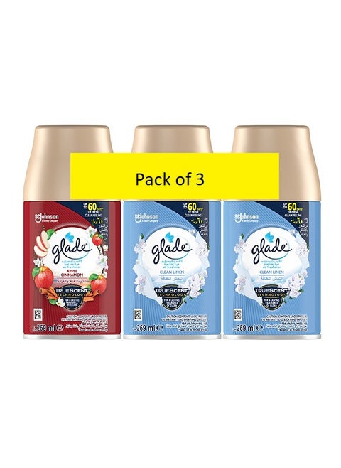 Automatic Spray Refill 2  Clean Linen And  Blooming Peony And  Cherry Air Freshener 3 x 269ml