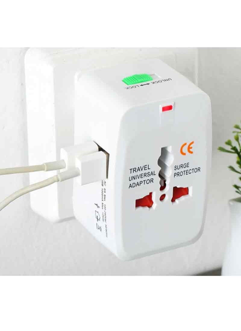 FlashHawk Universal Travel Adapter, Wall Charger With 2USB Ports  - Image 1
